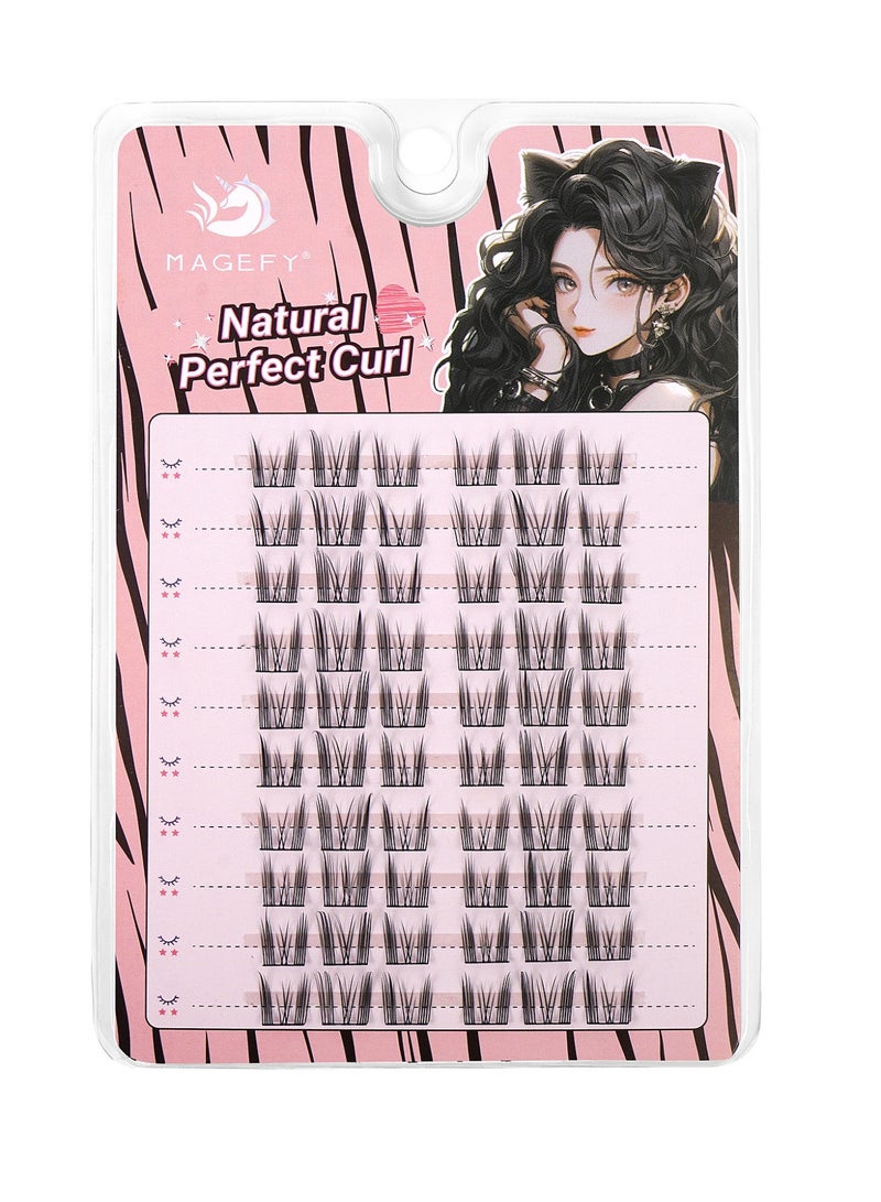 Self Adhesive False Eyelash Kit, 60 Clusters, Press-Type False Eyelashes, Pre-Attached Lash Clusters, No Glue Or Makeup Remover Required, DIY Eyelash Extension Kit. - view 2